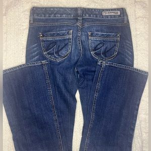 Vintage low rise flared express jeans